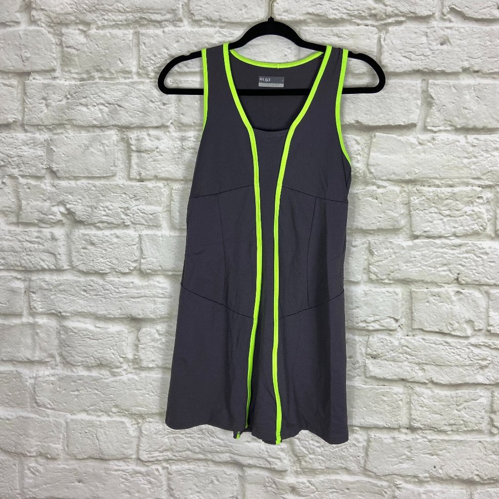 Lija Charcoal and Lime Tennis Dress
